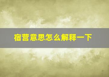 宿营意思怎么解释一下