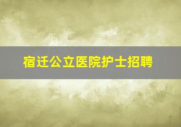 宿迁公立医院护士招聘