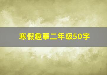 寒假趣事二年级50字