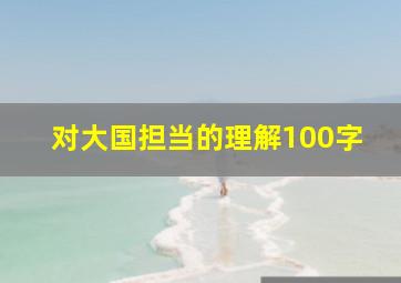 对大国担当的理解100字