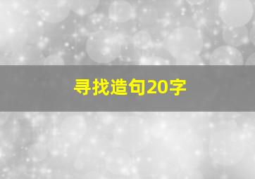 寻找造句20字