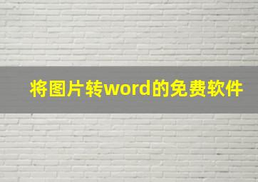 将图片转word的免费软件