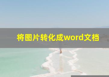 将图片转化成word文档