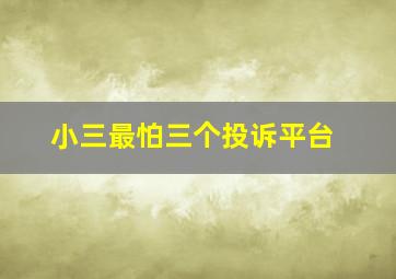 小三最怕三个投诉平台