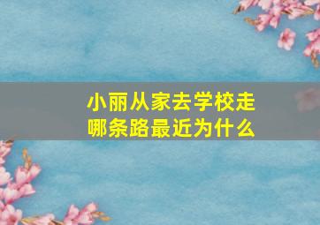 小丽从家去学校走哪条路最近为什么