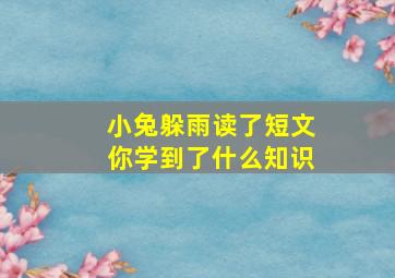 小兔躲雨读了短文你学到了什么知识