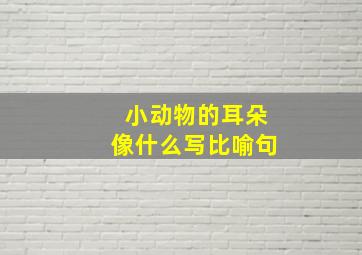 小动物的耳朵像什么写比喻句