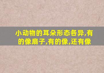 小动物的耳朵形态各异,有的像扇子,有的像,还有像