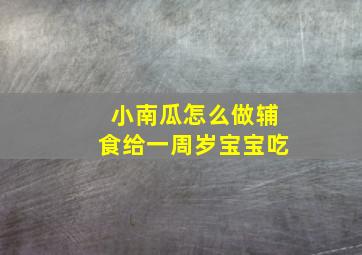 小南瓜怎么做辅食给一周岁宝宝吃