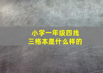 小学一年级四线三格本是什么样的