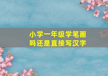 小学一年级学笔画吗还是直接写汉字