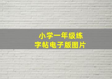 小学一年级练字帖电子版图片