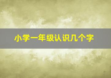 小学一年级认识几个字