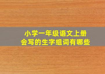 小学一年级语文上册会写的生字组词有哪些