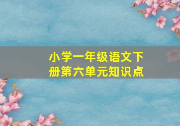 小学一年级语文下册第六单元知识点