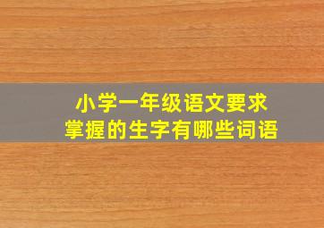 小学一年级语文要求掌握的生字有哪些词语