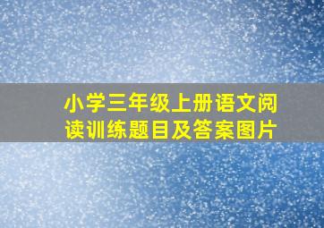 小学三年级上册语文阅读训练题目及答案图片