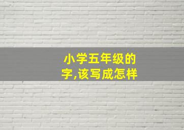 小学五年级的字,该写成怎样