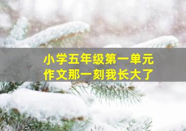 小学五年级第一单元作文那一刻我长大了