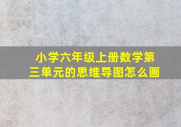 小学六年级上册数学第三单元的思维导图怎么画