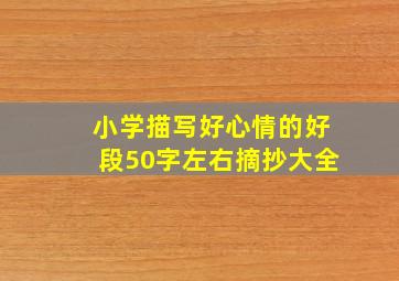 小学描写好心情的好段50字左右摘抄大全