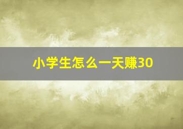 小学生怎么一天赚30