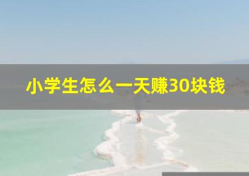 小学生怎么一天赚30块钱