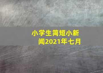 小学生简短小新闻2021年七月