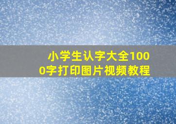 小学生认字大全1000字打印图片视频教程