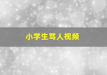 小学生骂人视频