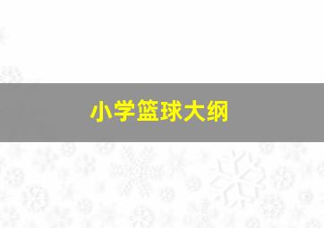 小学篮球大纲