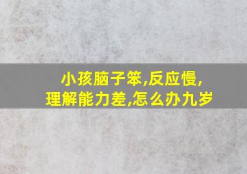 小孩脑子笨,反应慢,理解能力差,怎么办九岁