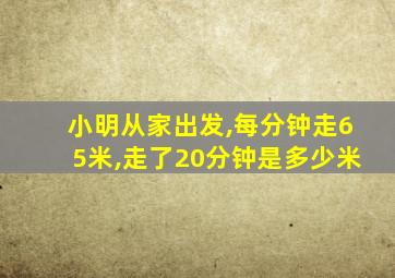 小明从家出发,每分钟走65米,走了20分钟是多少米