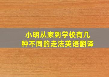 小明从家到学校有几种不同的走法英语翻译