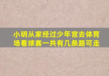 小明从家经过少年宫去体育场看球赛一共有几条路可走