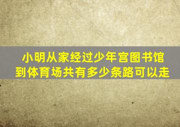 小明从家经过少年宫图书馆到体育场共有多少条路可以走