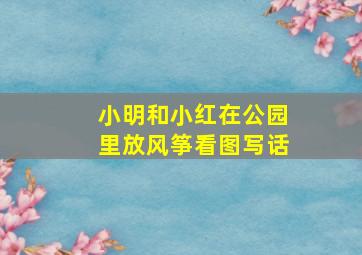 小明和小红在公园里放风筝看图写话