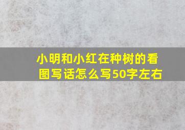 小明和小红在种树的看图写话怎么写50字左右