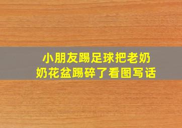 小朋友踢足球把老奶奶花盆踢碎了看图写话