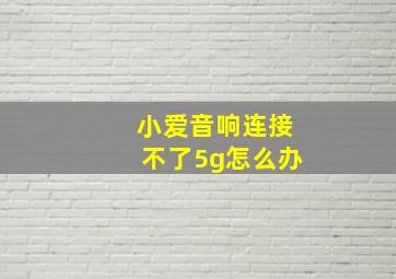 小爱音响连接不了5g怎么办