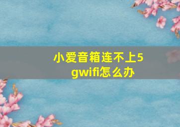 小爱音箱连不上5gwifi怎么办