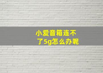 小爱音箱连不了5g怎么办呢