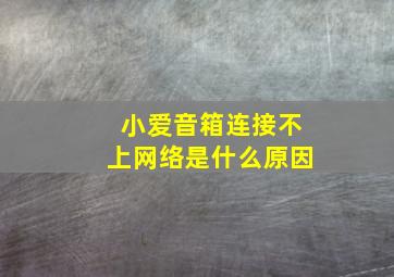 小爱音箱连接不上网络是什么原因