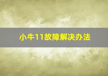 小牛11故障解决办法