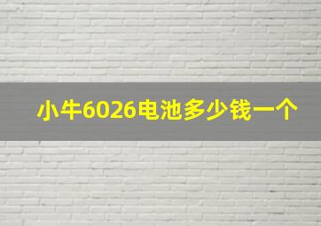 小牛6026电池多少钱一个