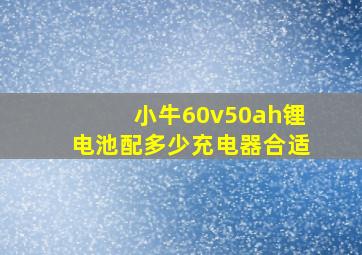 小牛60v50ah锂电池配多少充电器合适