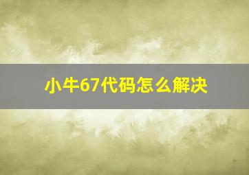 小牛67代码怎么解决