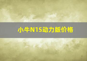 小牛N1S动力版价格