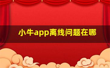 小牛app离线问题在哪