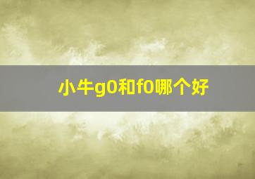 小牛g0和f0哪个好